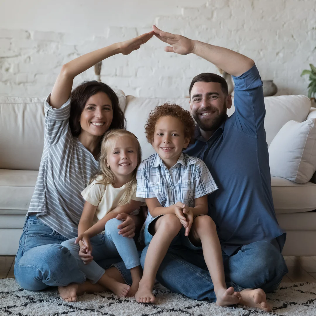Happy well-being etiopath patients, portrait of healthy family